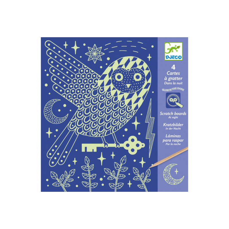 Djeco - Scratch card, At night