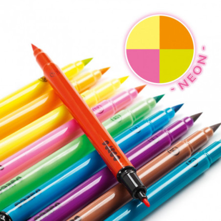 Djeco - Pop colours, 10 felt brushes
