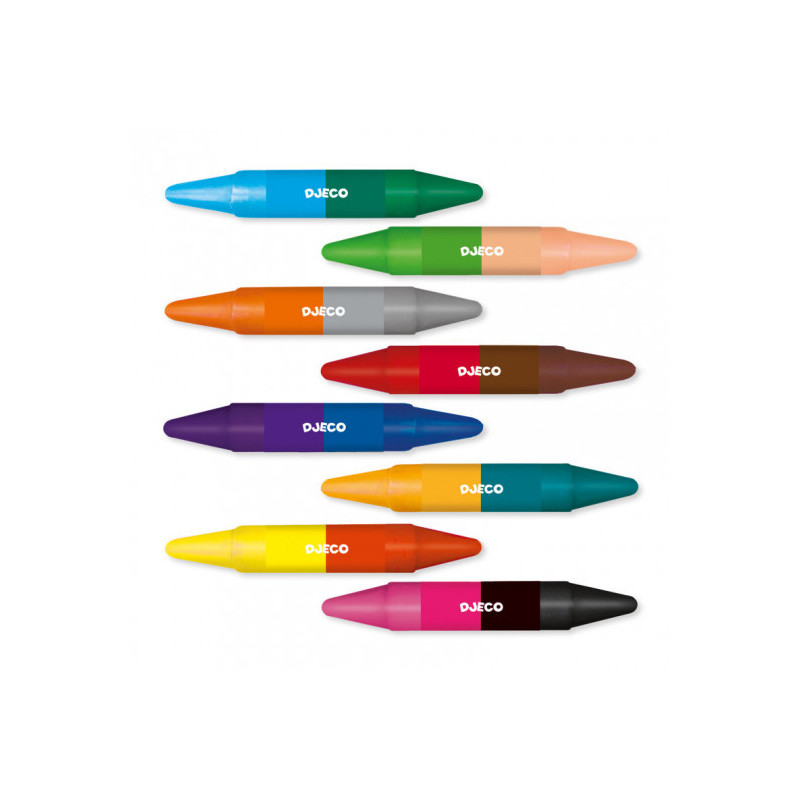 Djeco - 8 twins crayons