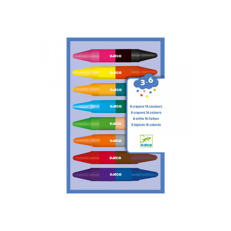 Djeco - 8 twins crayons