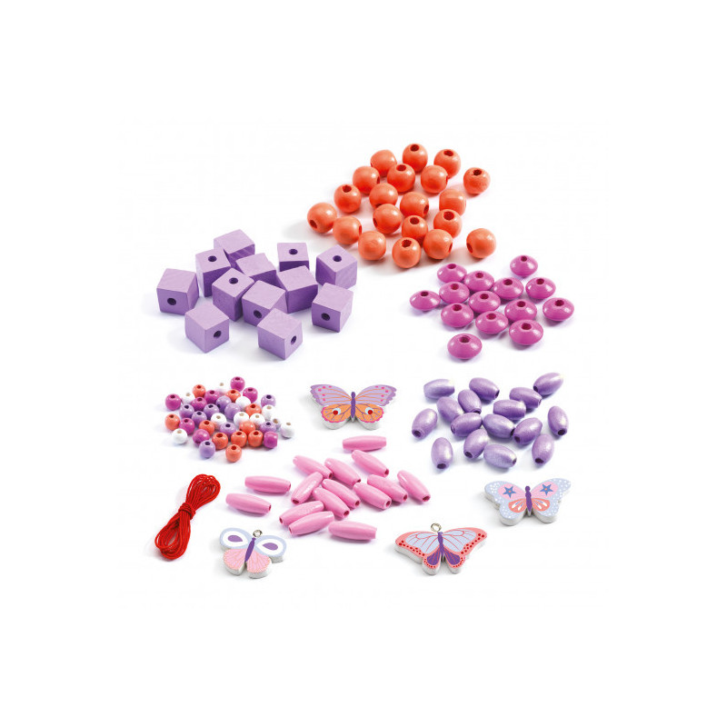Djeco - Wooden beads, Butterflies