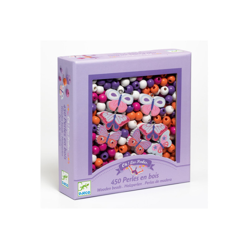 Djeco - Wooden beads, Butterflies