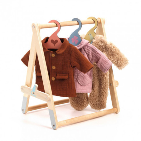 Djeco - Clothes Rack & 3 hangers