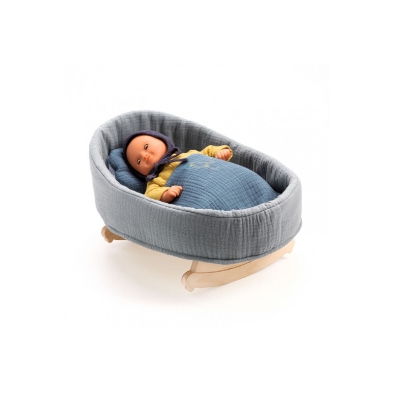 Djeco - Doll Rocking Cradle Blue Dream