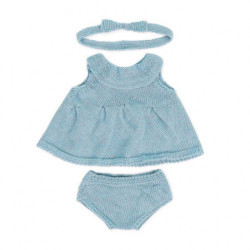 Miniland - Knitted Doll Outfit Dress & Headband, 38 cm