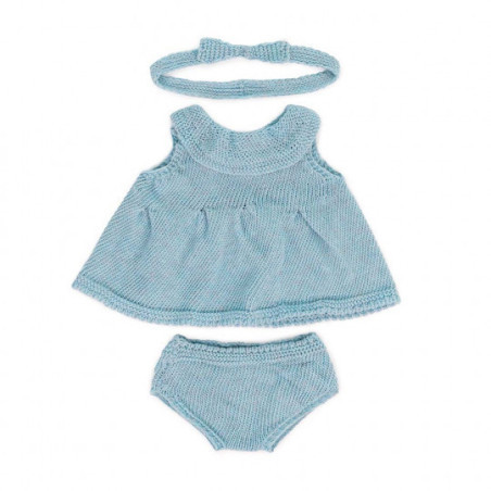 Miniland - Knitted Doll Outfit Dress & Headband, 38 cm