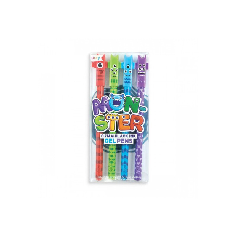 OOLY - Gel pennor monster svart