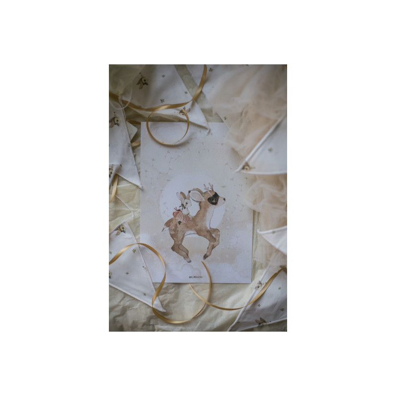 Mrs Mighetto - Poster, Bonnies Roe Deer 21x30 cm