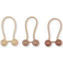 Konges slöjd - 3-pack hårband med träpärlor, Moonbeam