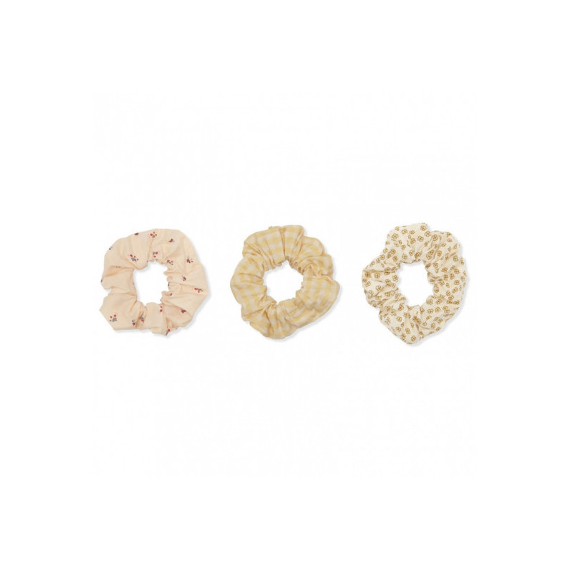 Konges slöjd - 3-pack Scrunchies Big, Yellow check