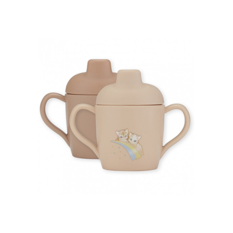 Konges slöjd - 2-pack Sippy cup, Rainbow Kitty