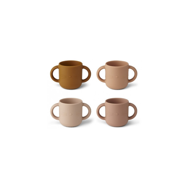 Liewood- Gene Silikon mugg 4-pack , Cat rose multi mix