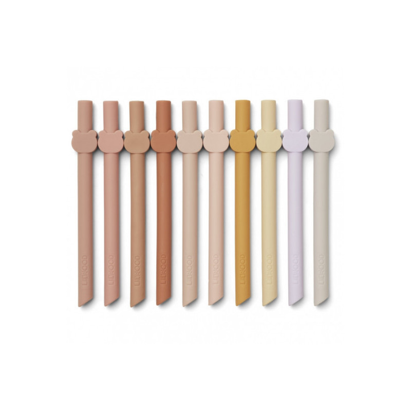Liewood - Badu 10-pack Sugrör Rose mix
