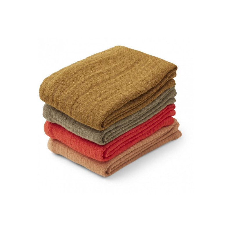 Liewood - Leon muslin cloth 4-pack, Tuscany rose multi