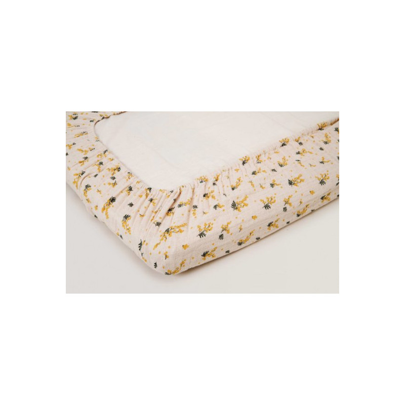 Garbo & Friends - Lakan, Fitted sheet Muslin Mimosa Junior