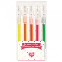 Djeco - 5 neon wax crayons