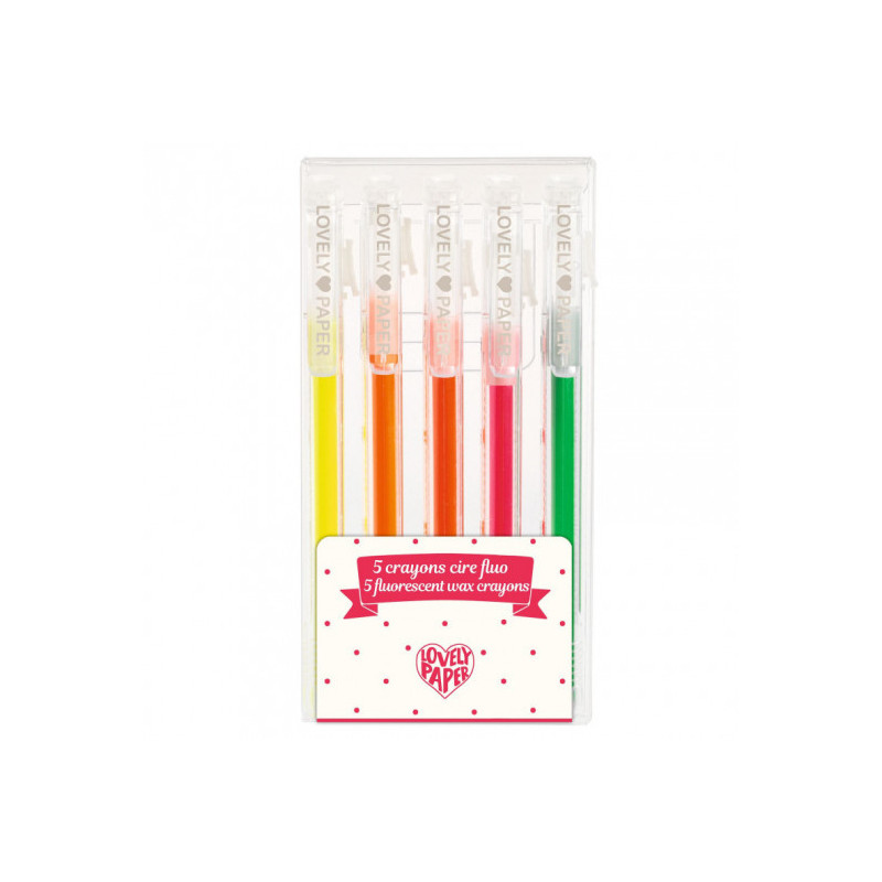 Djeco - 5 neon wax crayons