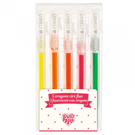 Djeco - 5 neon wax crayons