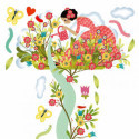 Djeco - Height chart - Young girl in the garden