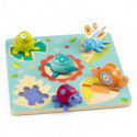 Djeco - Turtle & frirends Puzzle, 5 pcs