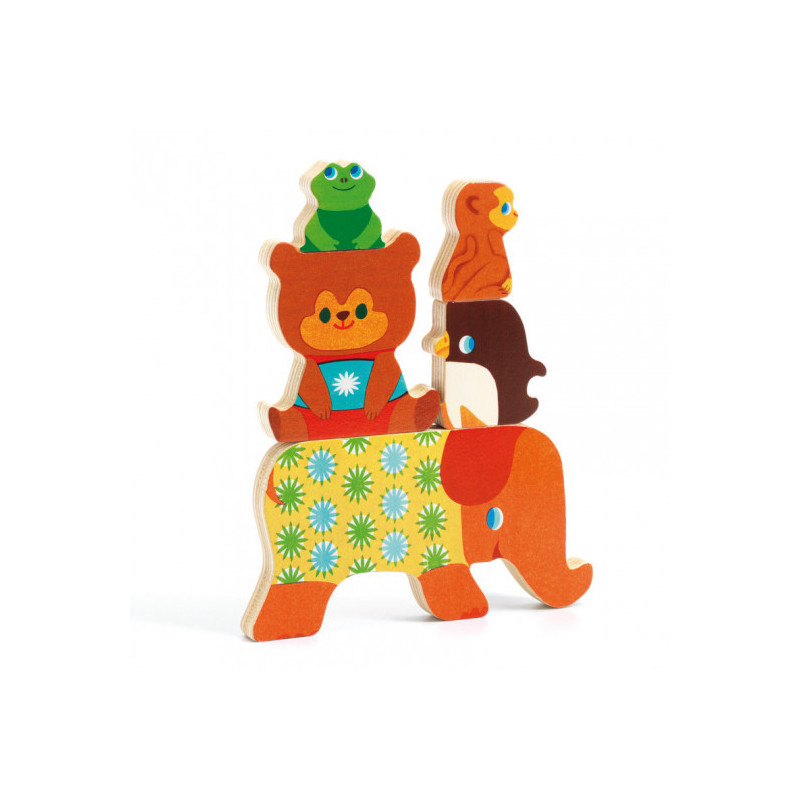 Djeco - Reliefpuzzle, Woodypile, 5 pcs