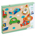 Djeco - Coucou Vroum Relief Puzzle, 6 pcs