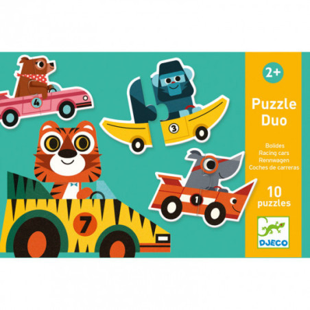 Djeco - Puzzle Duo Racing Cars