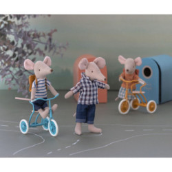 Maileg - Abri à tricycle, Mouse - Petrol blue