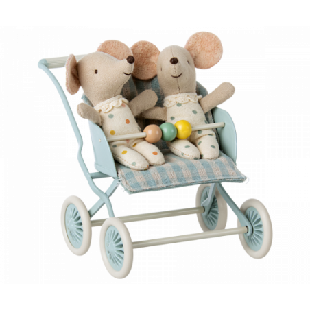 Maileg - Stroller, Baby mice - Mint