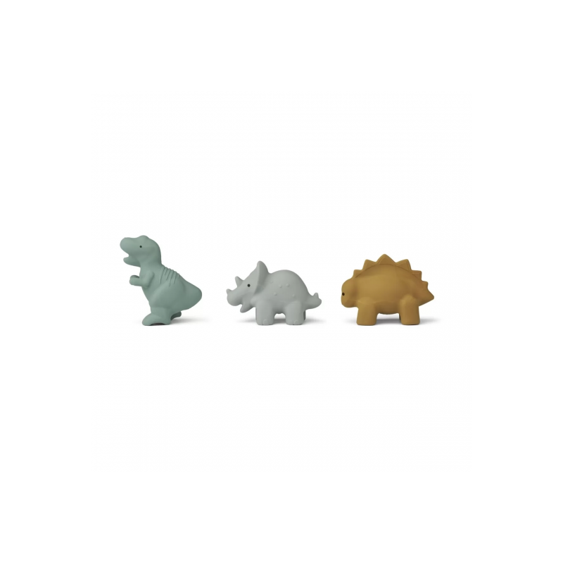 Liewood - David gummileksak dino blue multi mix, 3-pack