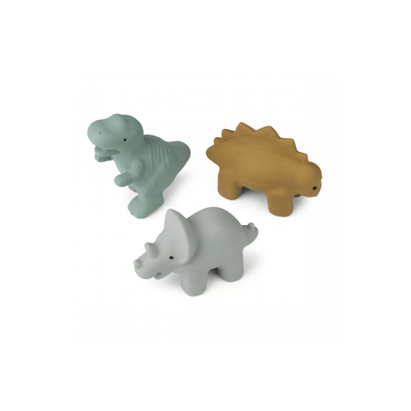 Liewood - David gummileksak dino blue multi mix, 3-pack