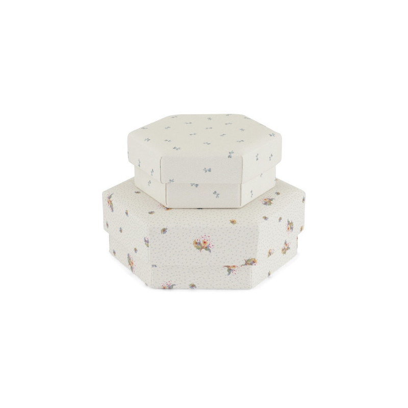 Konges slöjd - Tygklädda boxar 2-pack, Blombukett/Petit Bisou Blue