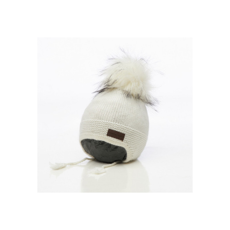 Honey and Lemon - Babymössa Bunny,  Single pompom 3-18 mån Vit
