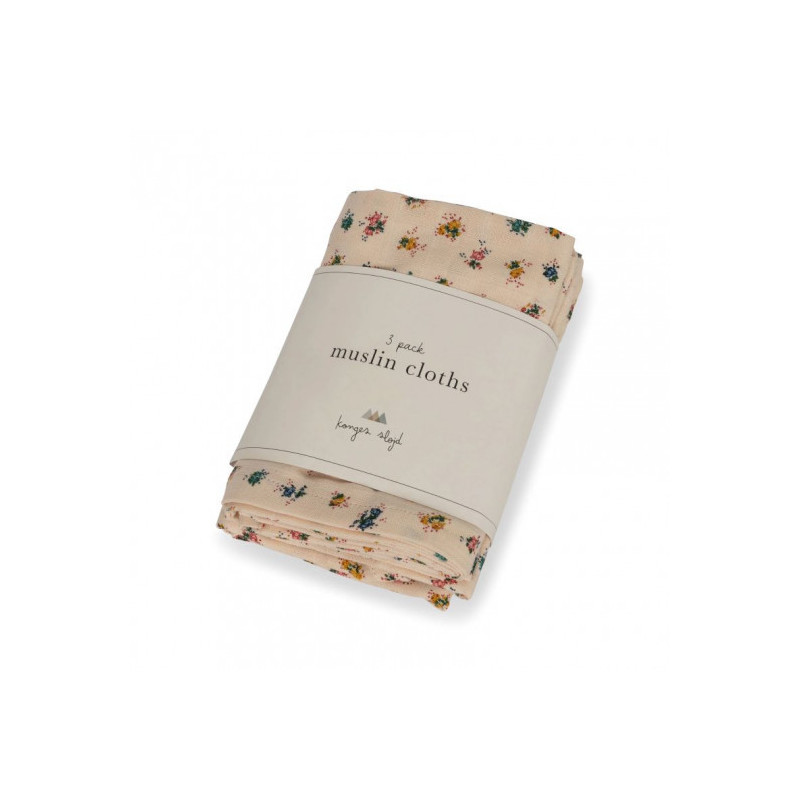 Konges slöjd - 3 pack Muslinfilt, Bloomie Blush