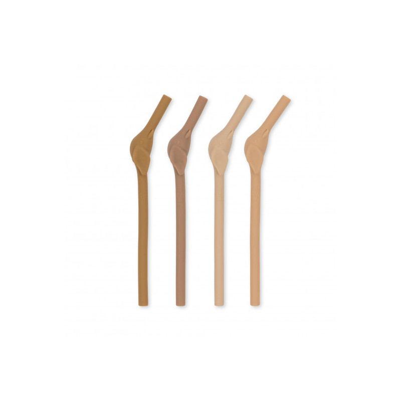 Konges slöjd - 4-pack Sugrör i silikon, Rosesand mix