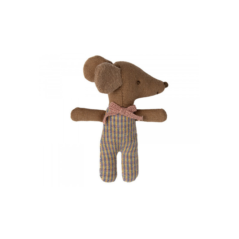 Maileg - Sleepy/wakey babymus i tändsticksask, Rose rutig