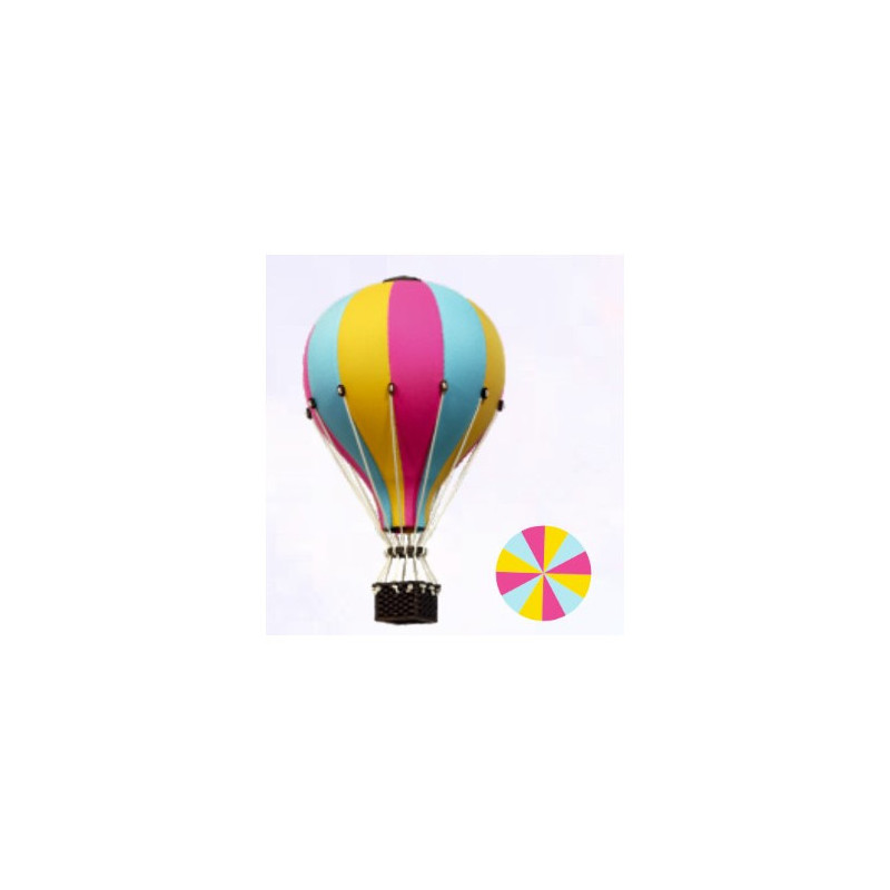 Super Balloon - Luftballong Medium gul/ceris/turkos