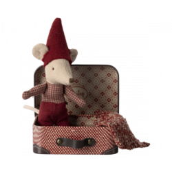 Maileg - Christmas Mouse, babymus i resväska