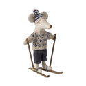 Maileg - Pappa mus på skidor - Blue