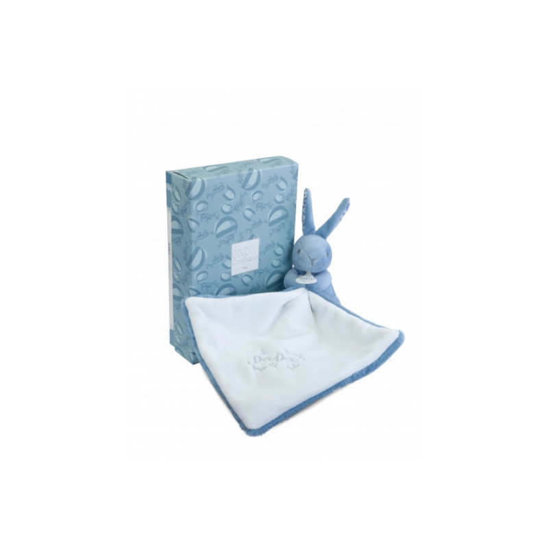 Doudou et Compagnie - BUNNY DOUDOU BUNNY with a comforter blue