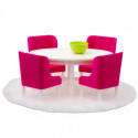 Lundby - Dockhusmöbler, Matgrupp cerise