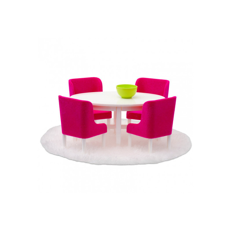 Lundby - Dockhusmöbler, Matgrupp cerise