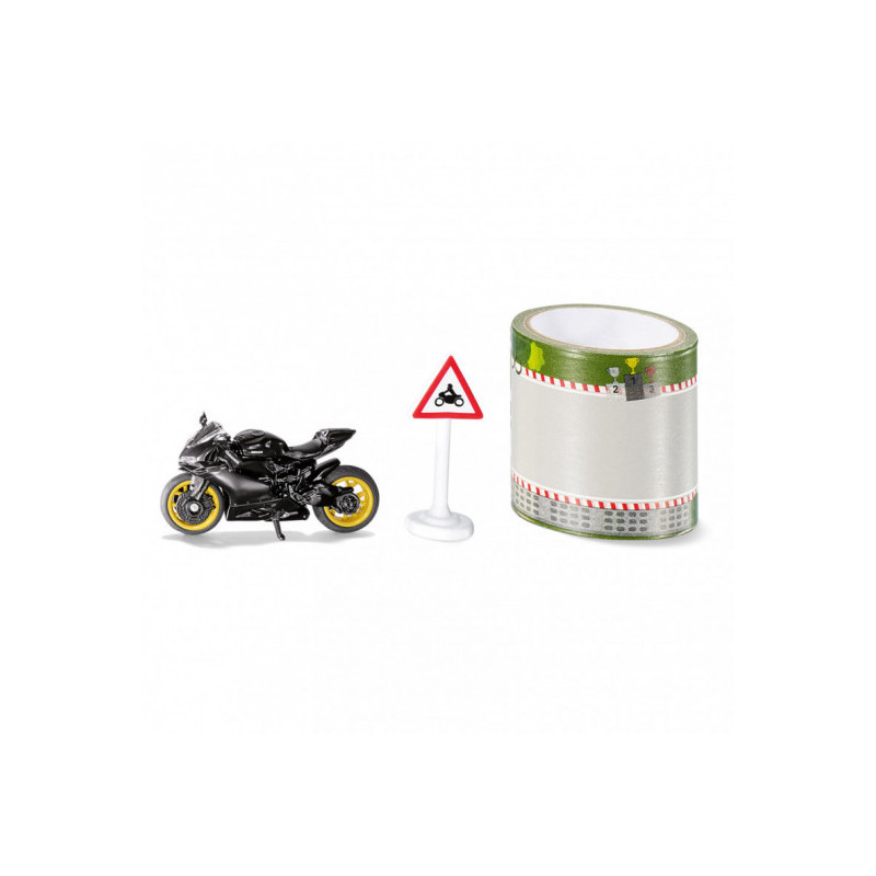 Siku - Motorbike With Sign & Roadtape