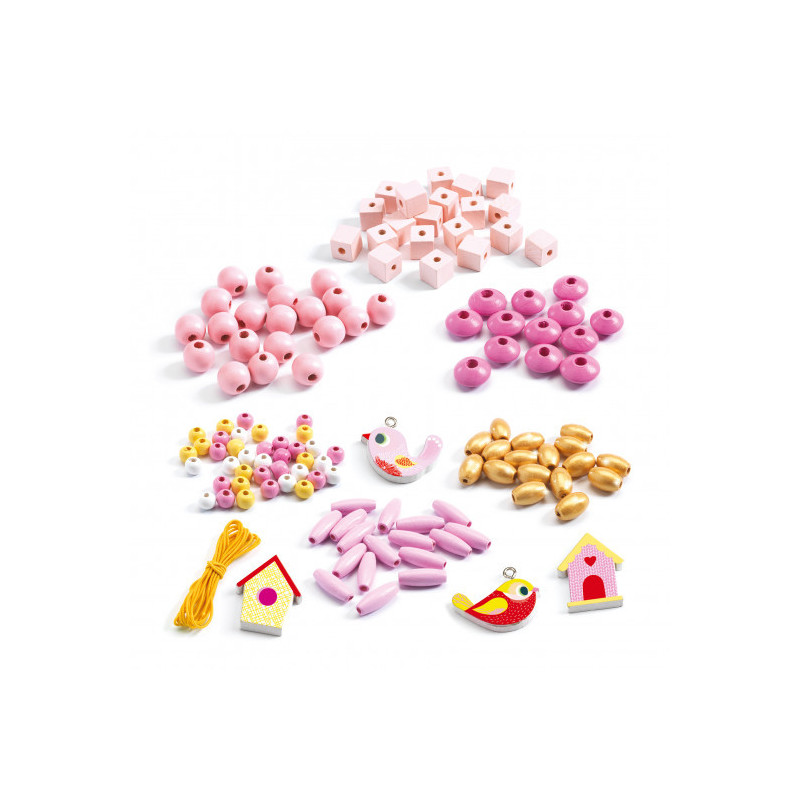 Djeco - Wooden Beads, Birds