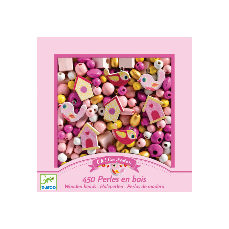 Djeco - Wooden Beads, Birds