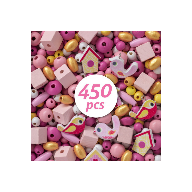 Djeco - Wooden Beads, Birds