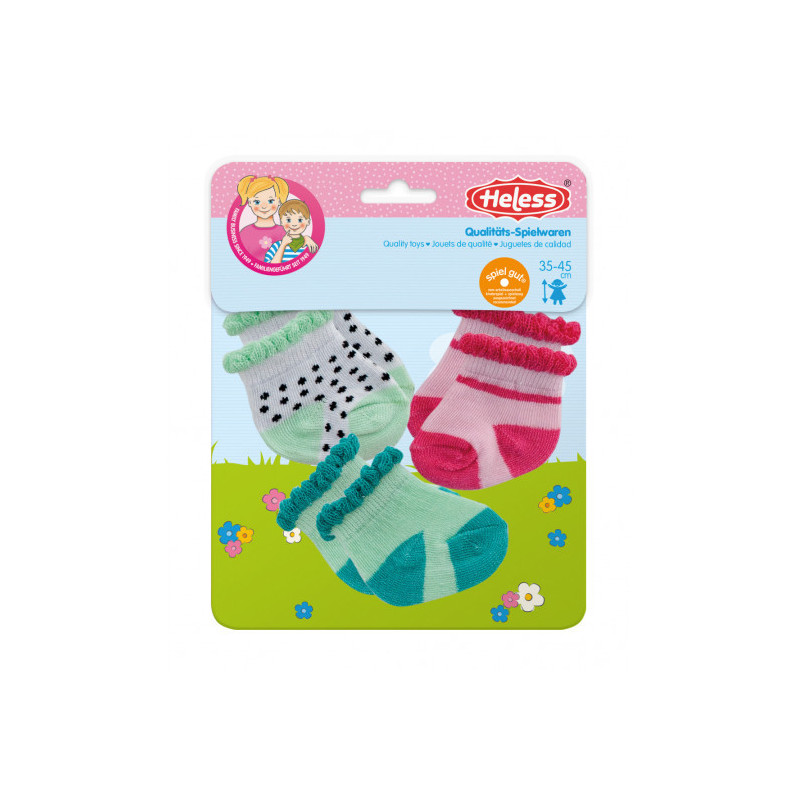 Heless - Sockor till dockan, 3 pack (35-45 cm)