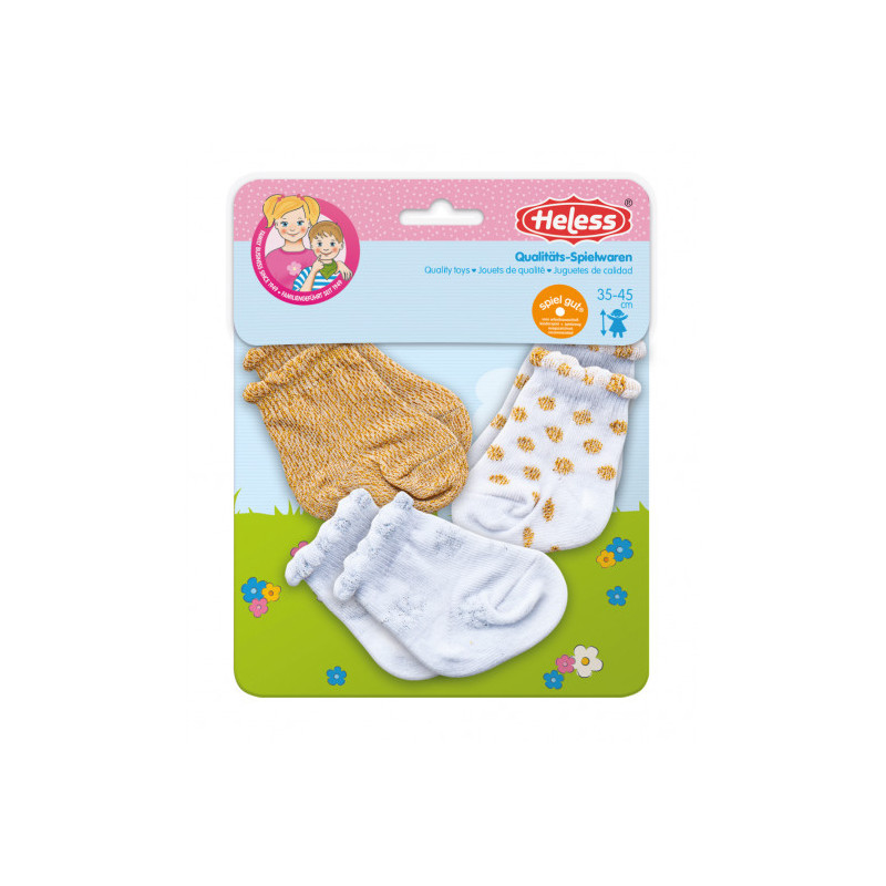 Heless - Sockor till dockan, Glitter, 3 pack (35-45cm)