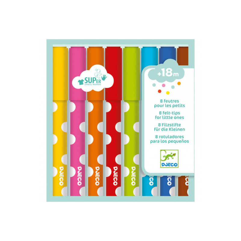 Djeco - 8 felt-tips for little ones