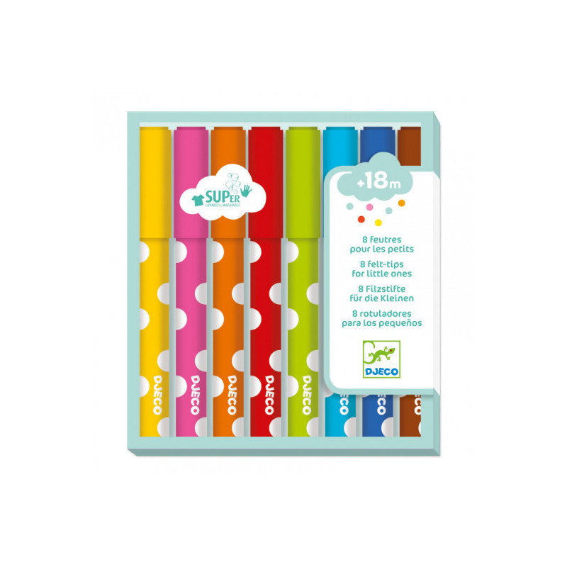 Djeco - 8 felt-tips for little ones